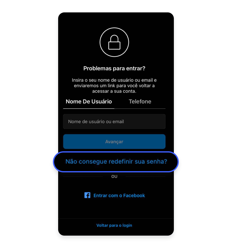 Não consegue redefinir a senha do instagram?