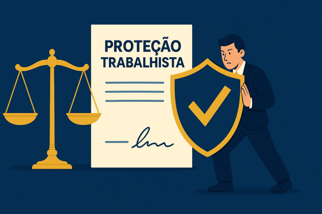advogado mostrando como obter proteção trabalhista