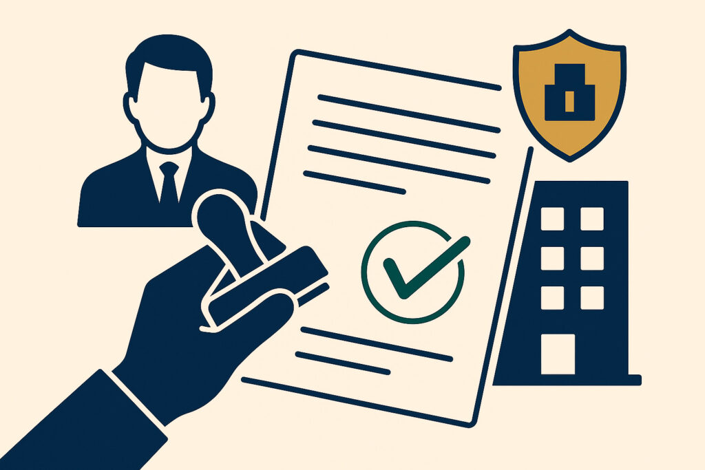 Ilustração representando a regularização de funcionário sem carteira assinada e a proteção da empresa