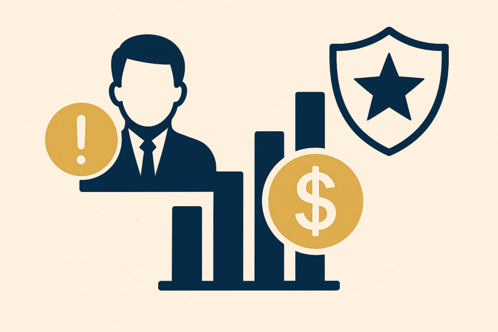 Ilustração representando os impactos financeiros e reputacionais de manter funcionário sem carteira assinada