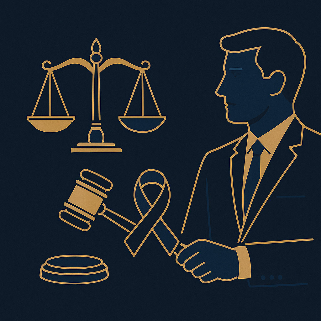 Ilustração representando os direitos trabalhistas de pessoas com HIV demitidas sem justa causa, com elementos de justiça e discriminação