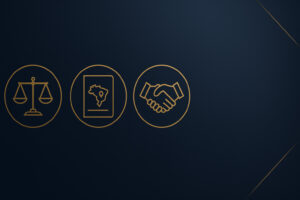 Advogado Trabalhista Limoeiro do Norte: capa em azul-escuro e dourado com ícones de balança, carteira de trabalho e acordo, fundo minimalista