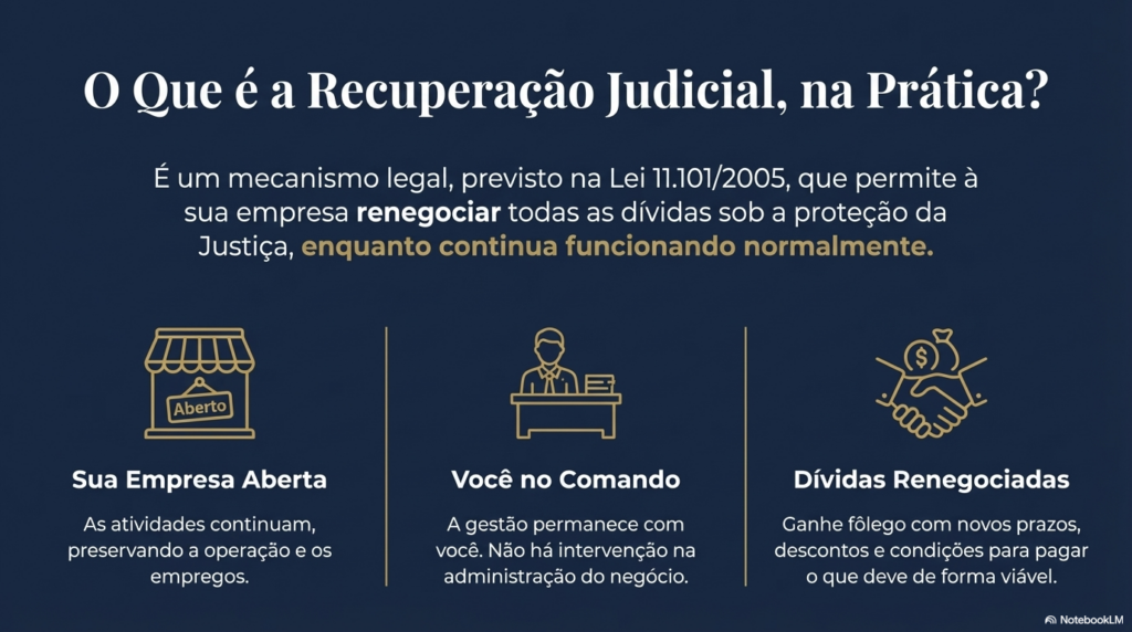 imagem ilustrando o que é a recuperação judicial na prática